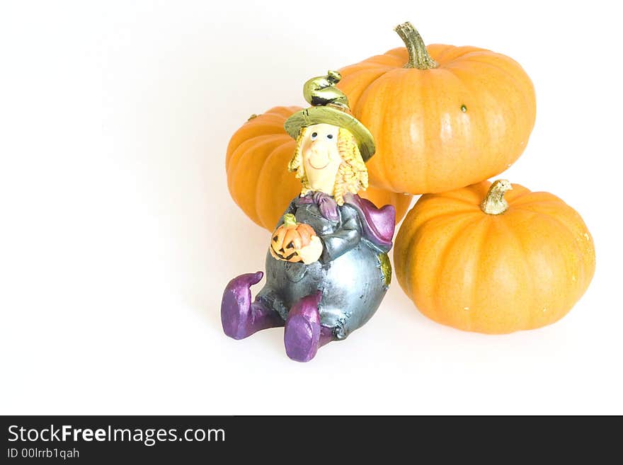 Orange Pumpkins for Haloween Isolated on White Background