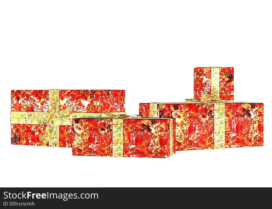 Illustration of a pile of Christmas Presents. Illustration of a pile of Christmas Presents.