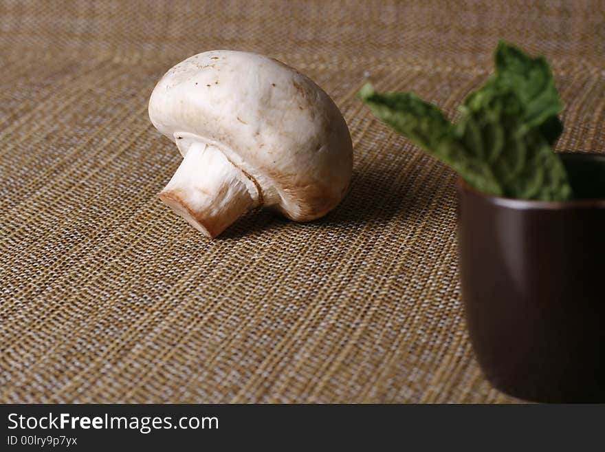 Isolated mashroom with a cup on the side. Isolated mashroom with a cup on the side.