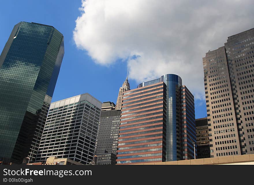 A view of lower manhattan. A view of lower manhattan