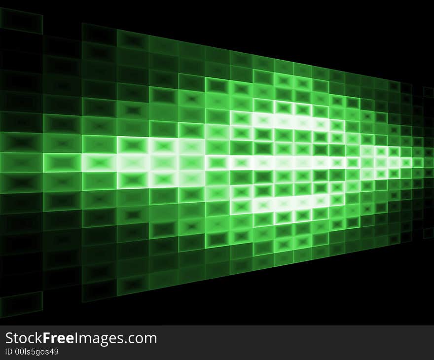 Abstract green background with light effect.  3d billboard effect.