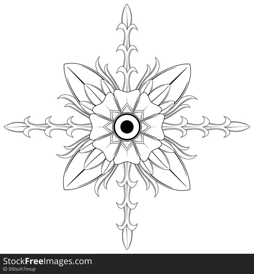 Design of the flower ornament