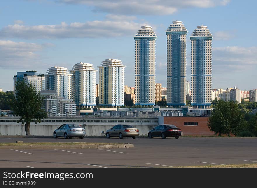 Sky-scrapers in a town. Sky-scrapers in a town