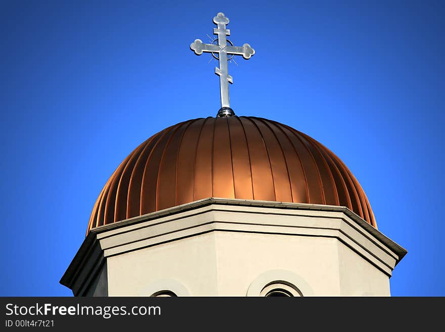 The dome of an orthodox Christian church. The dome of an orthodox Christian church.