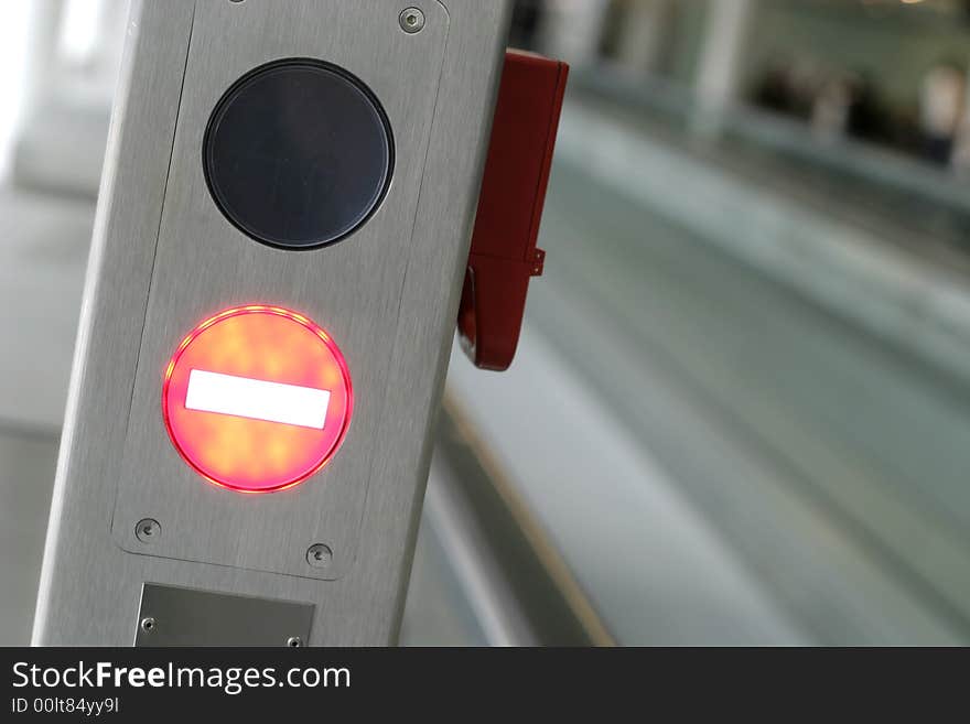 Sign no entry on airport