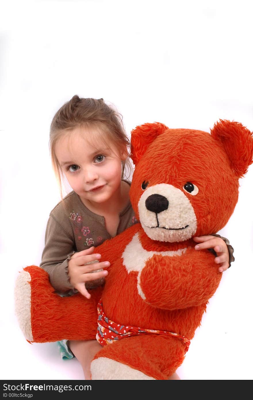 Portrait of very nice young girl on the white background. Portrait of very nice young girl on the white background