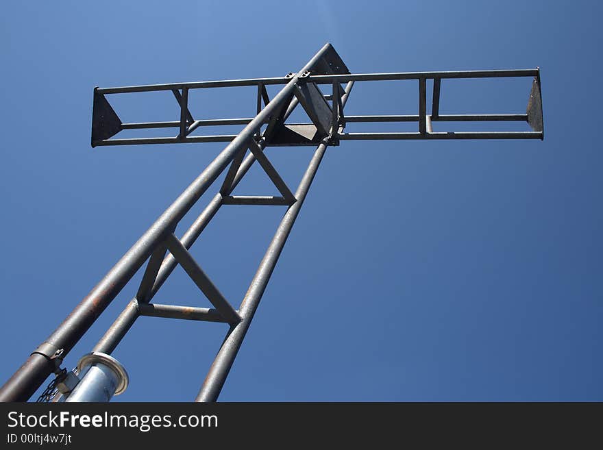 Cross on the summit of a mountain. Cross on the summit of a mountain