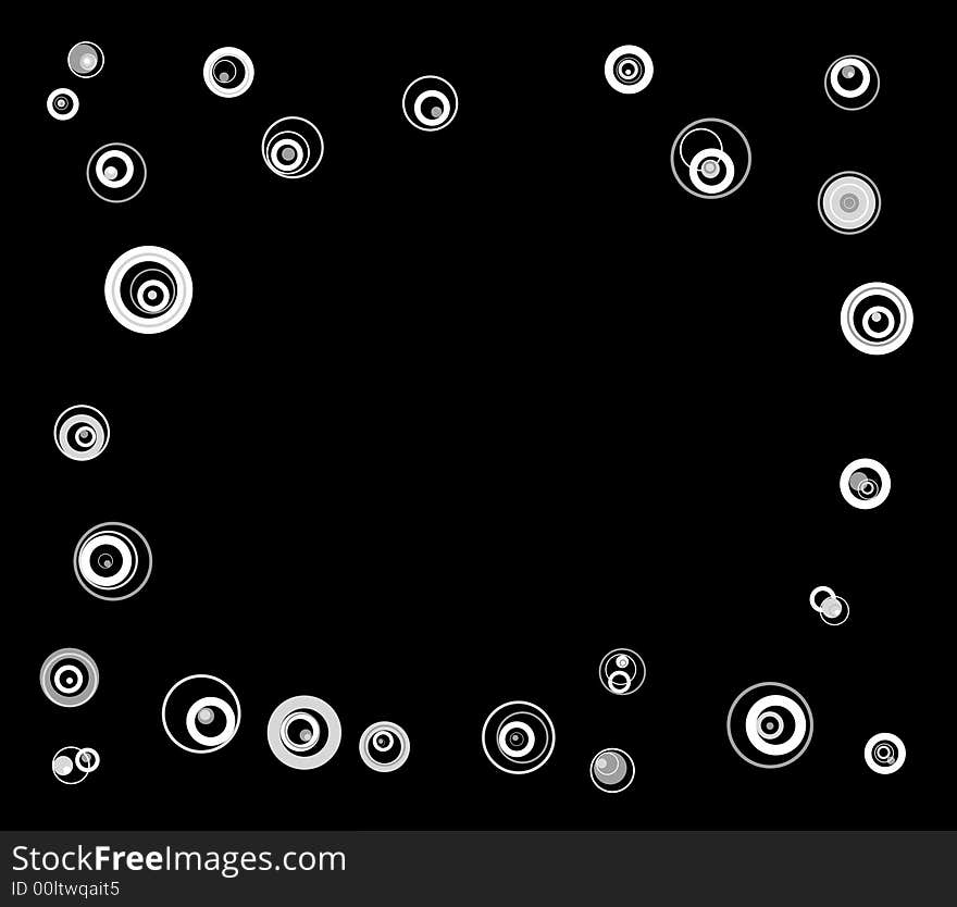 White Circles on Black BG