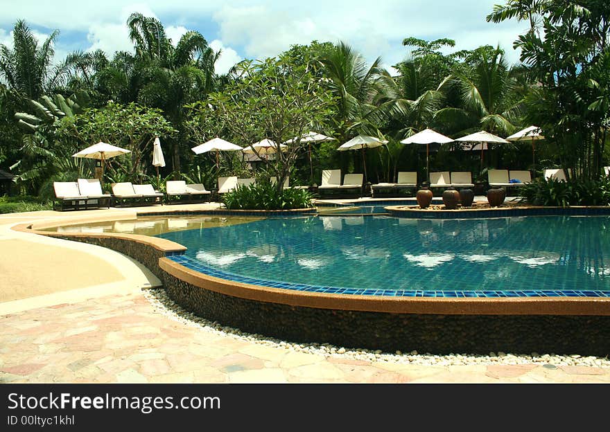 Swimming pool at luxury resort in Koh Chang Thailand.