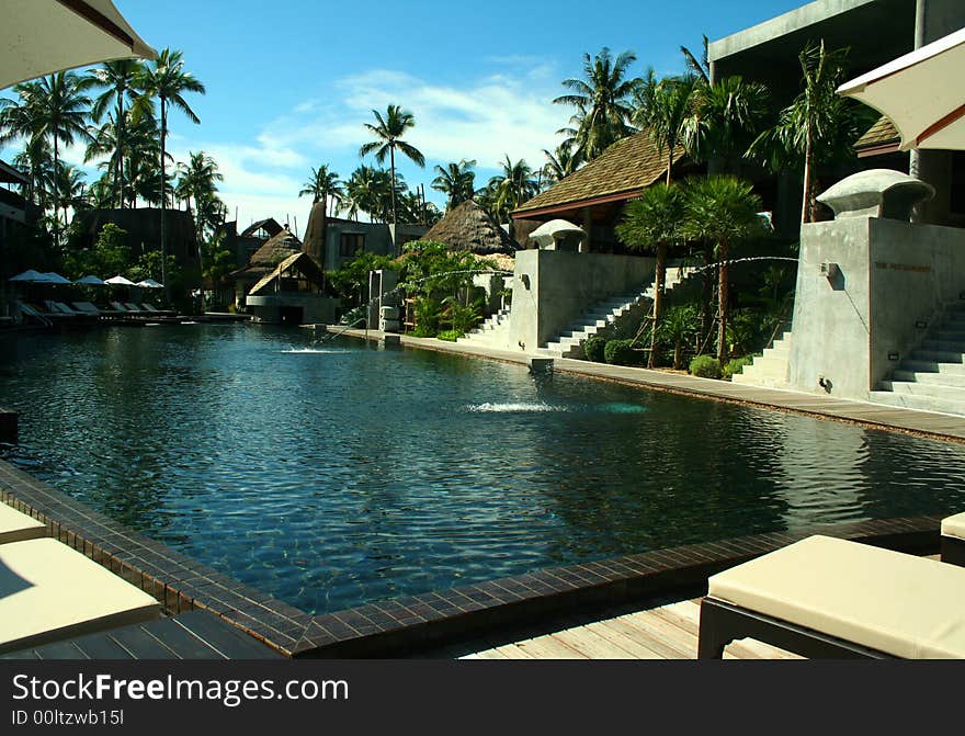 Swimming pool at luxury resort in Koh Chang Thailand.