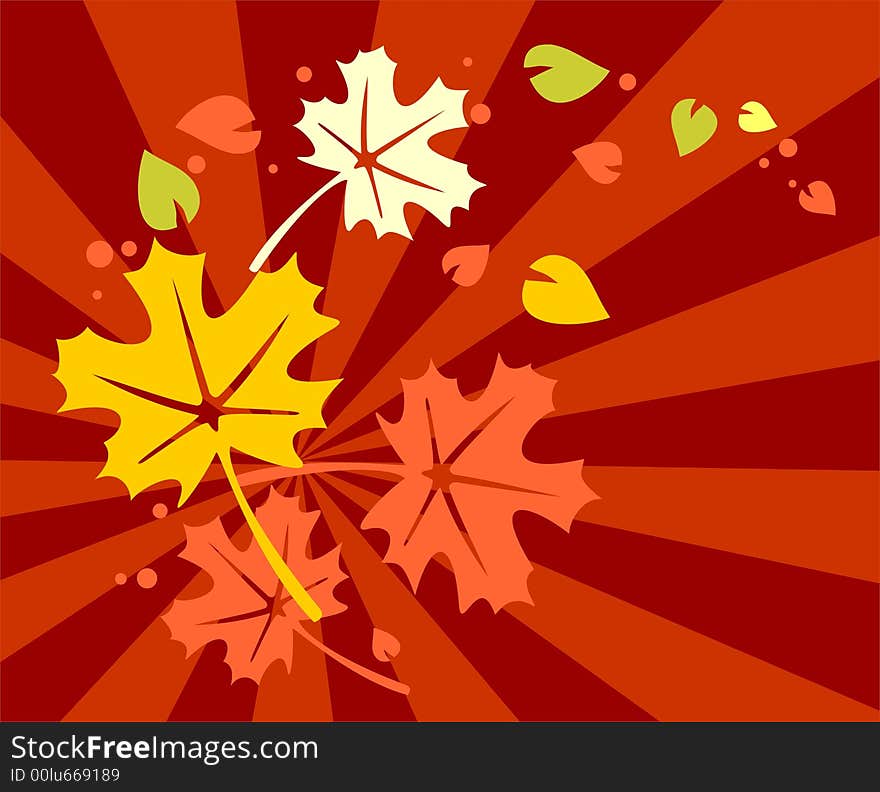 Flying leaves background