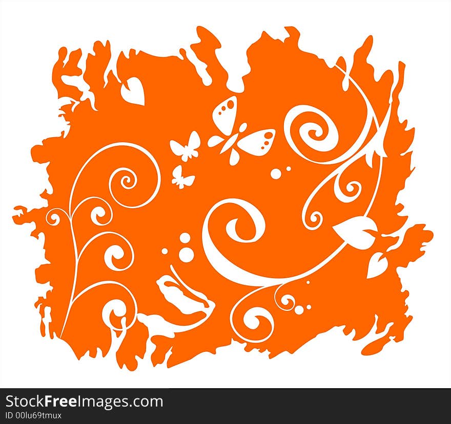 Orange floral pattern