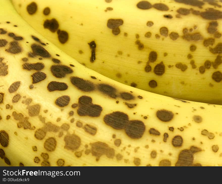 Ripen Banana Yellow Fruit Closeup