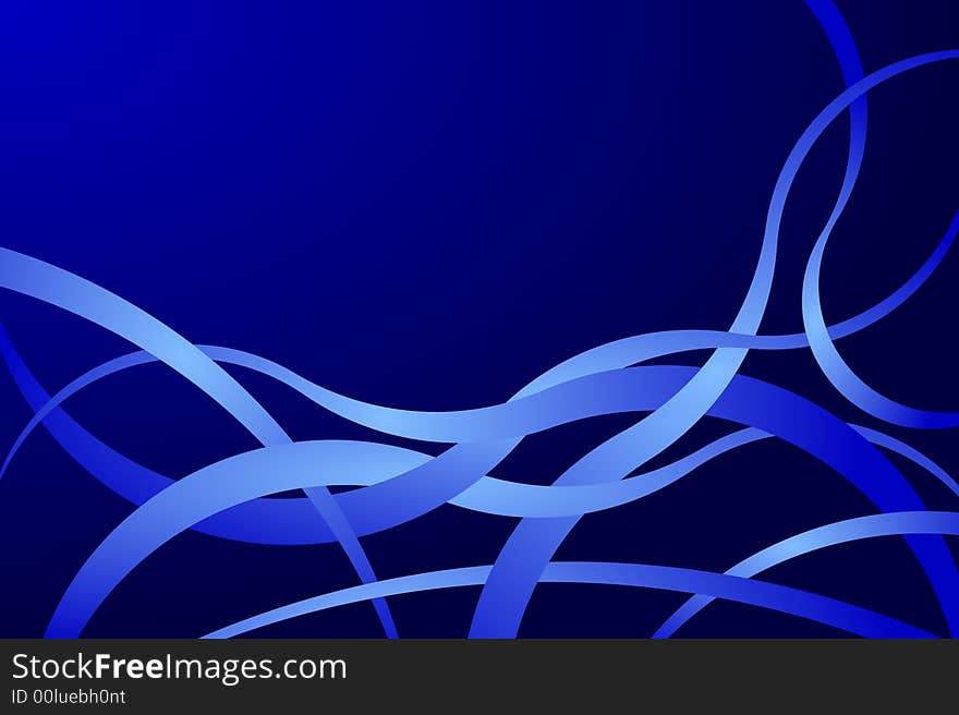 Abstract vector illustration of blue curves. Abstract vector illustration of blue curves