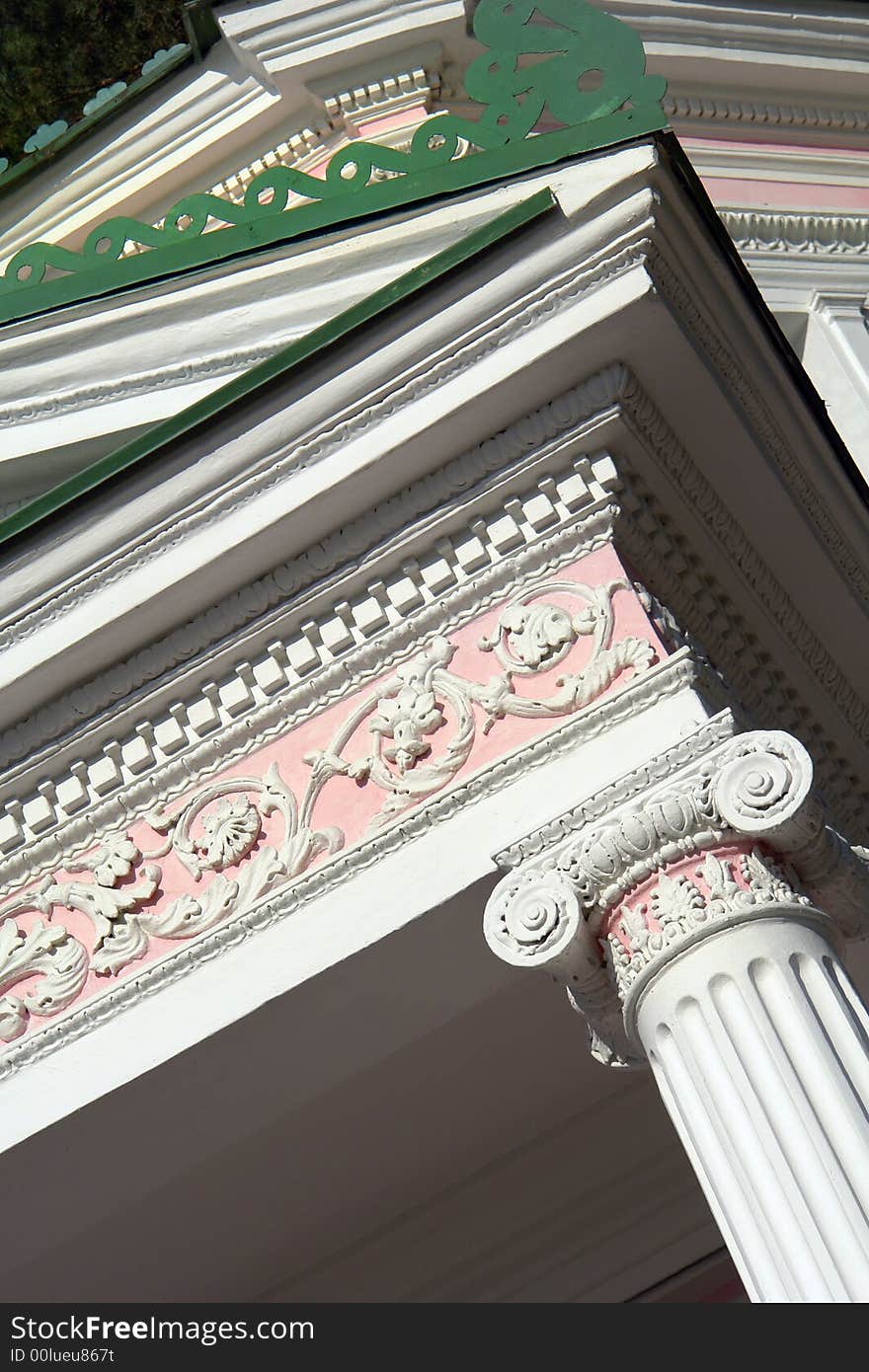 Ancient columns on a white background. Ancient columns on a white background