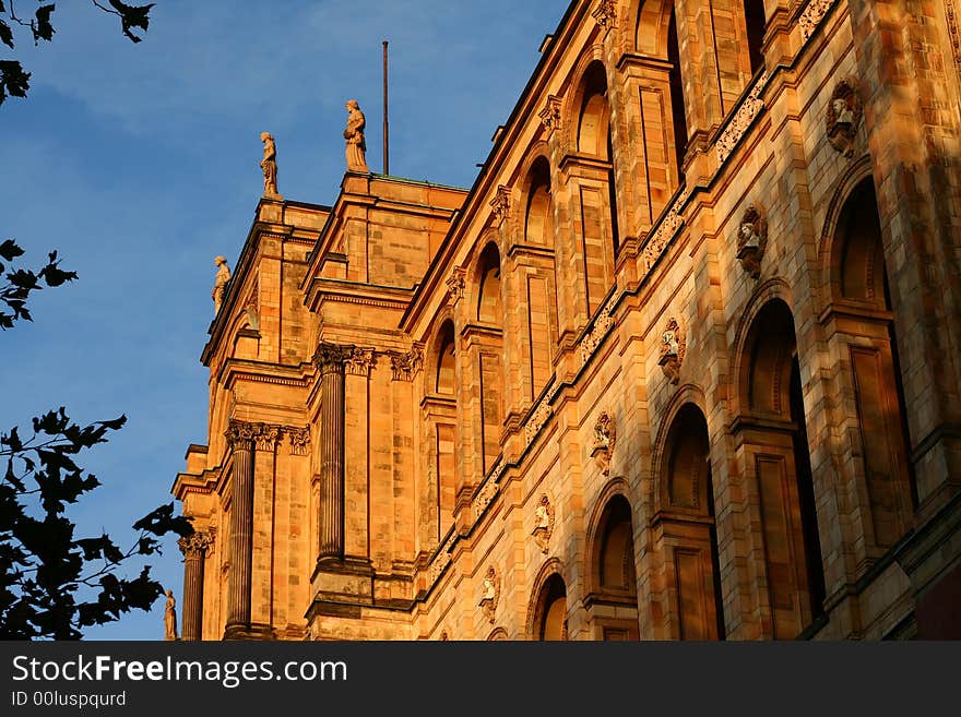 Refulgence palace blue sky historic building sunset