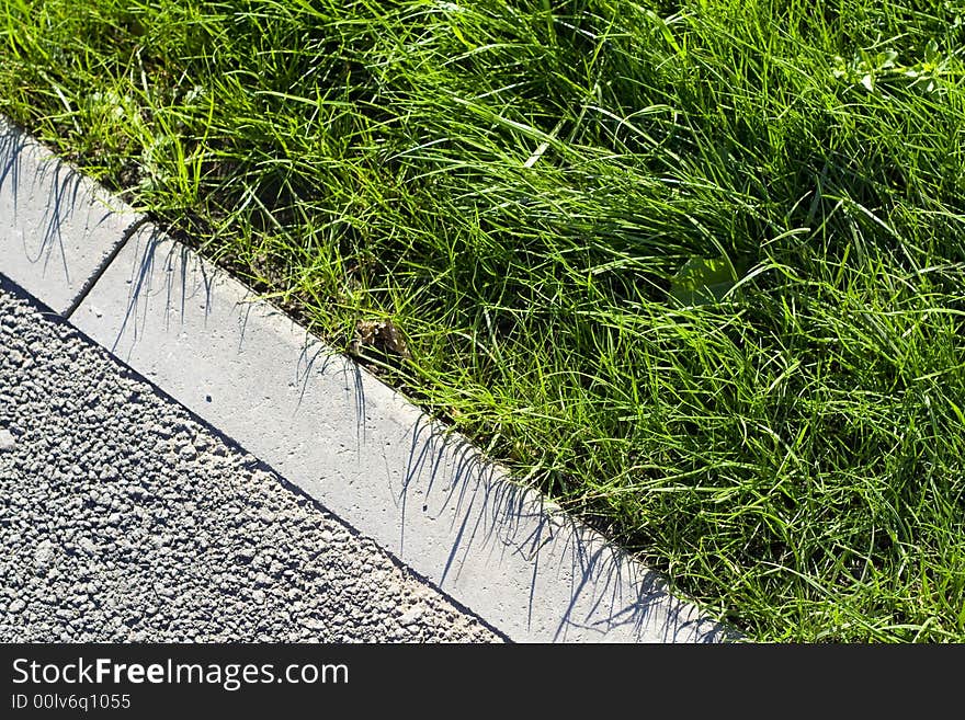 Grass with pavement