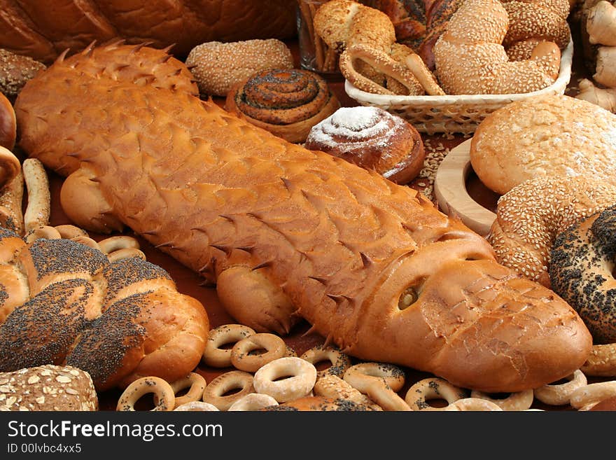 Assorted bread, food background 3