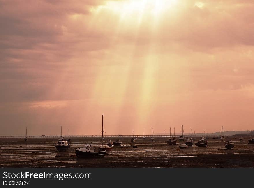 Boats and sunset