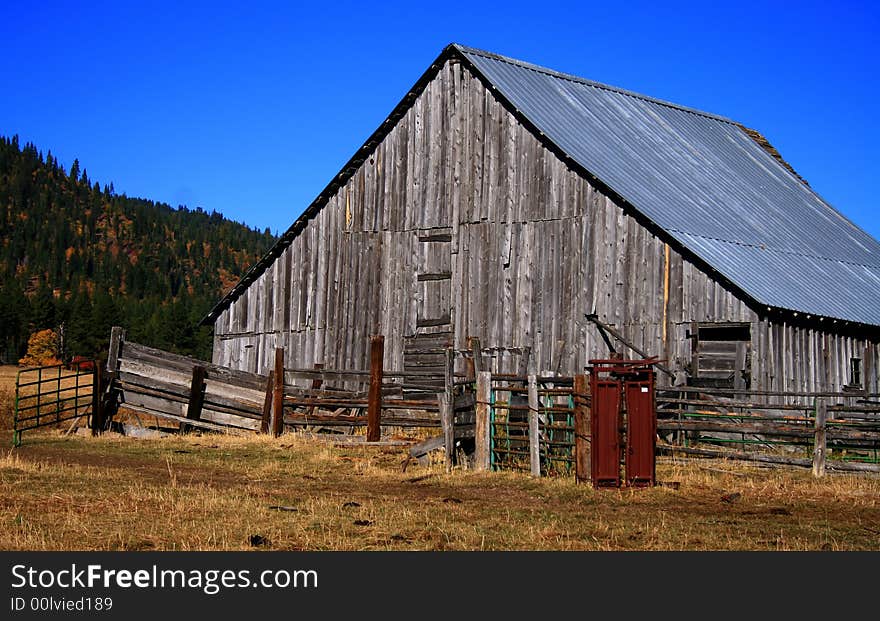 Old Idaho barn in Valley County Idaho. Old Idaho barn in Valley County Idaho