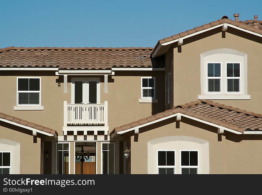 Abstract of New Stucco Wall Construction & Windows. Abstract of New Stucco Wall Construction & Windows.