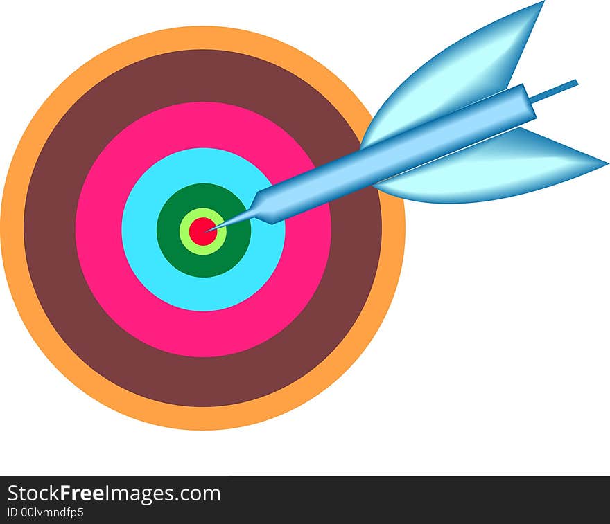 Illustration of an arrow hit the target point