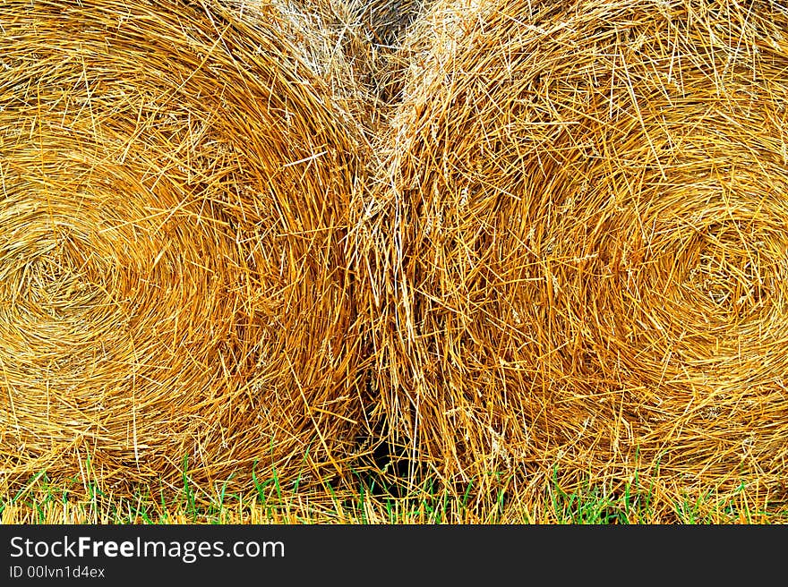 Abstract image of straw bales