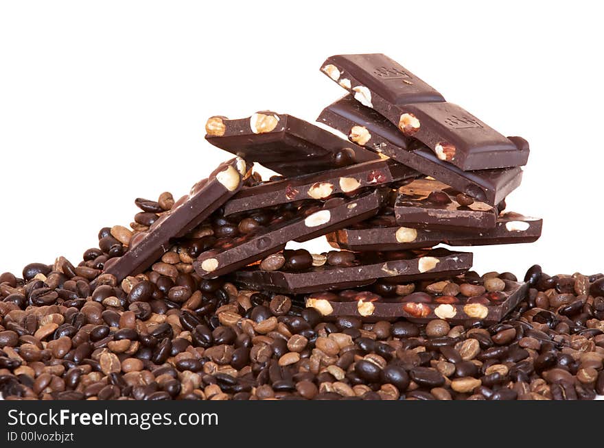 An image of chocolate on white background. An image of chocolate on white background