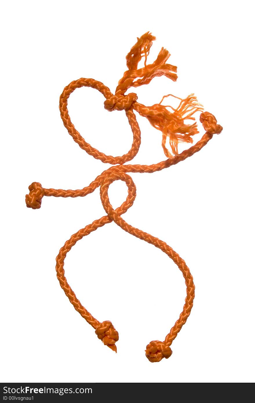 Miscellaneouses of the figure of the people from rope on white background