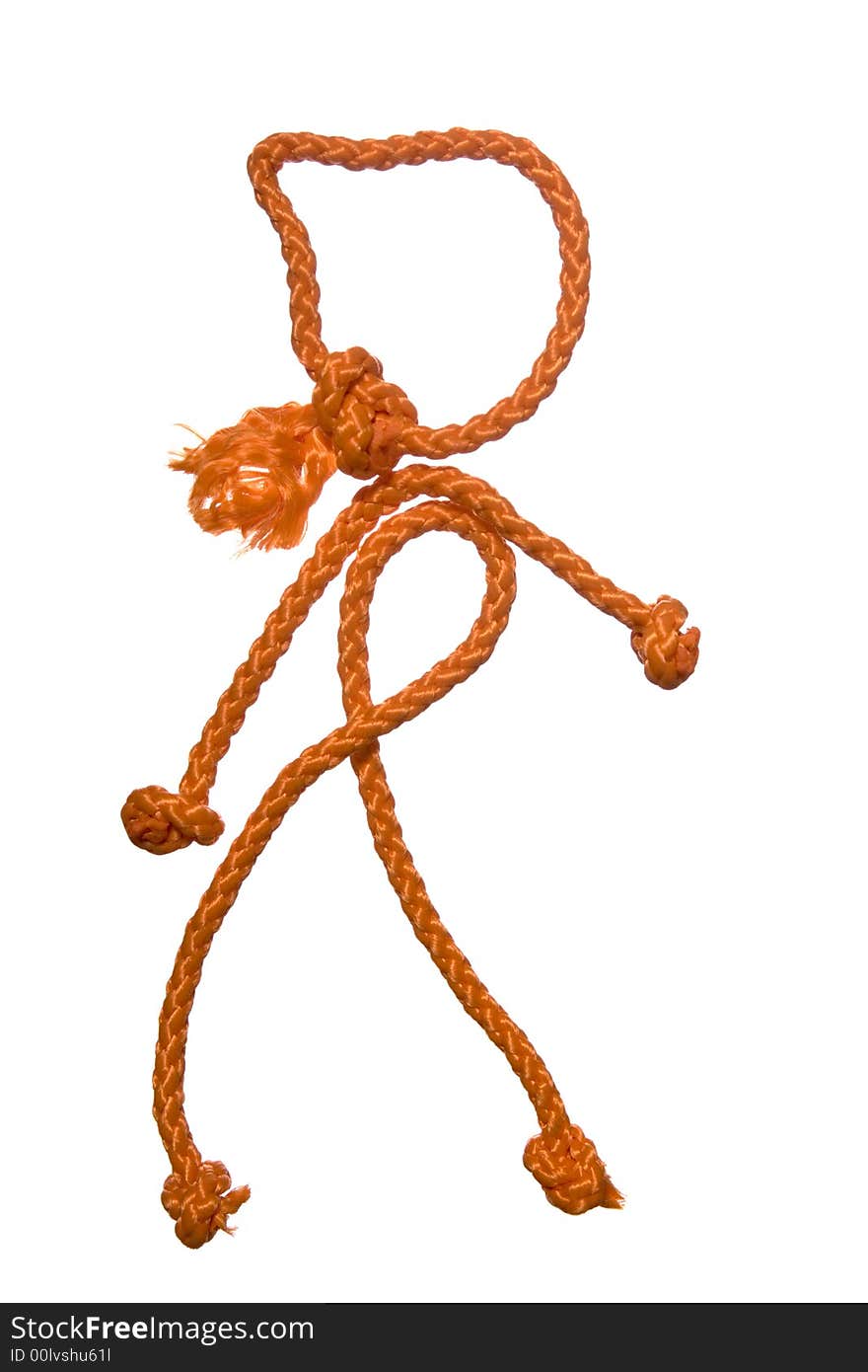 Miscellaneouses of the figure of the people from rope on white background