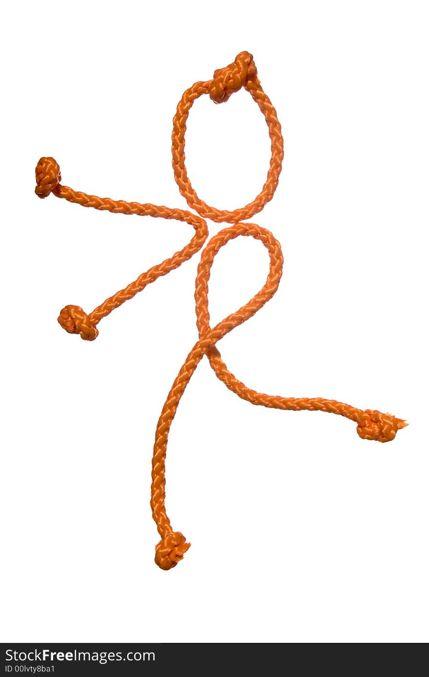 Miscellaneouses of the figure of the people from rope on white background