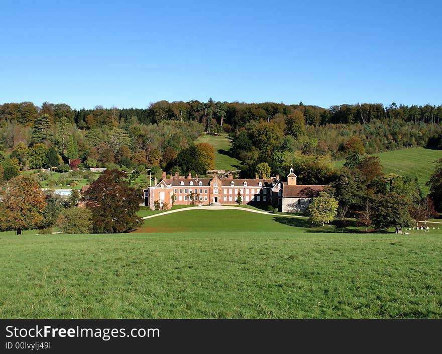 Autumn over Stonor House and Deer Park in South Oxfordshire, England. Autumn over Stonor House and Deer Park in South Oxfordshire, England