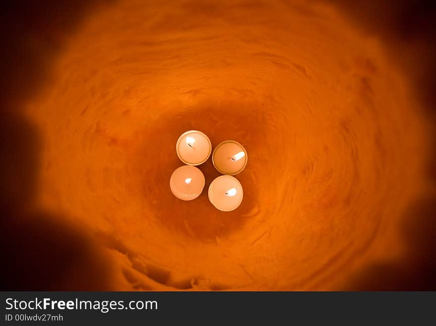 Candles in a Halloween Pumpkin