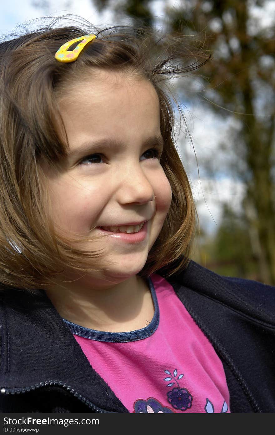 Happy little cute girl portrait. Happy little cute girl portrait