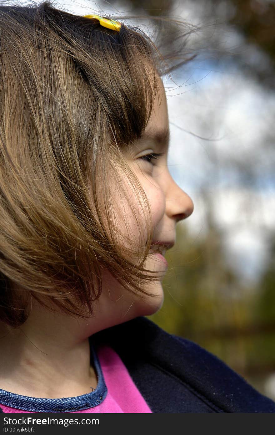 Happy little cute girl portrait. Happy little cute girl portrait