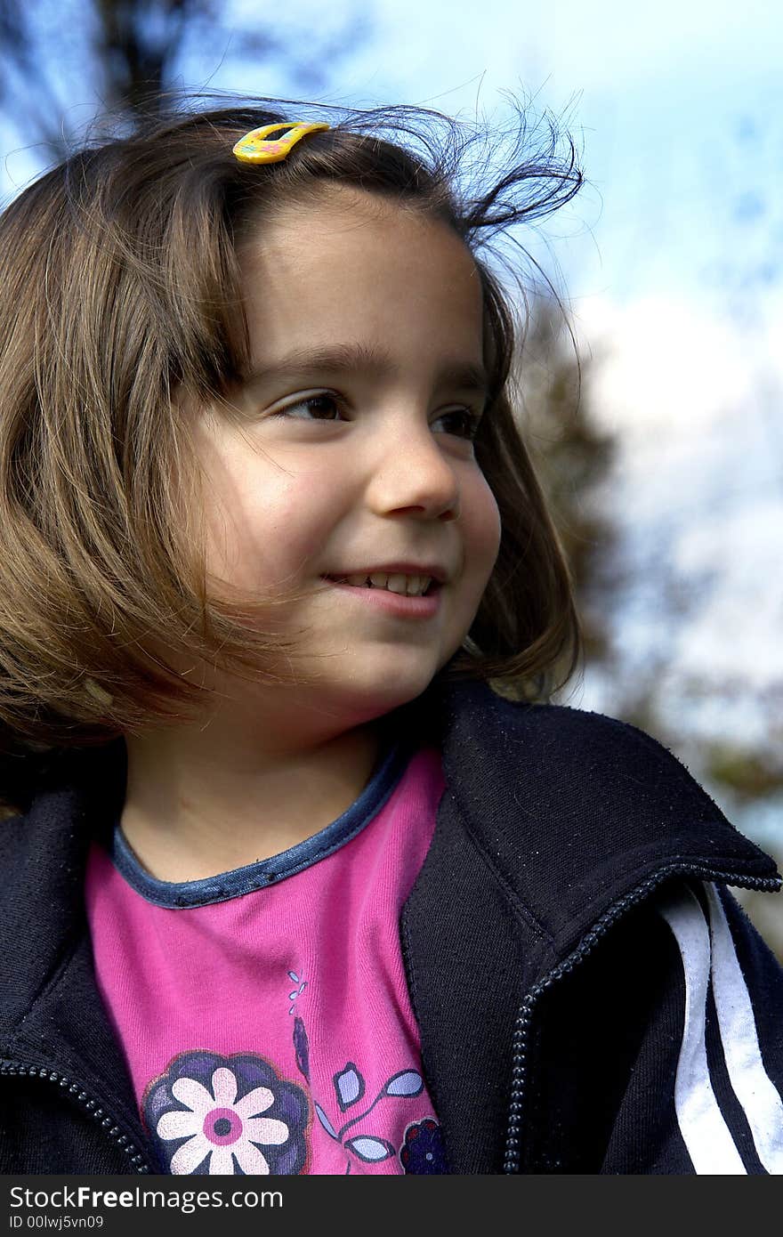 Happy little cute girl portrait. Happy little cute girl portrait