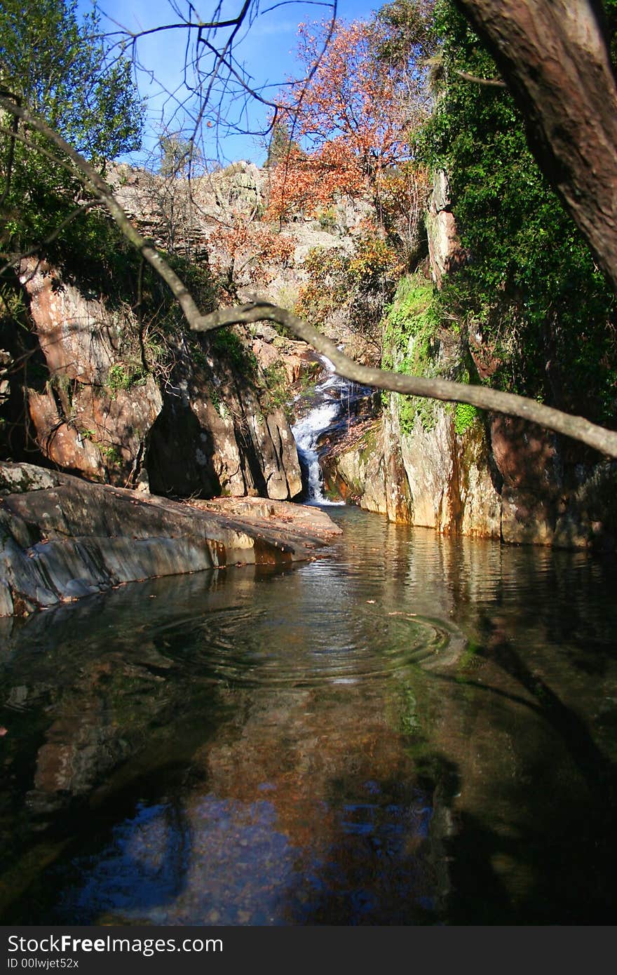 Small waterfal in the montains. Small waterfal in the montains