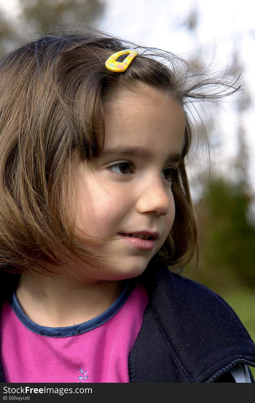 Happy little cute girl portrait. Happy little cute girl portrait