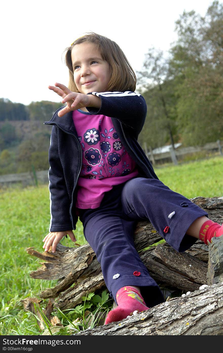 Happy little cute girl portrait. Happy little cute girl portrait