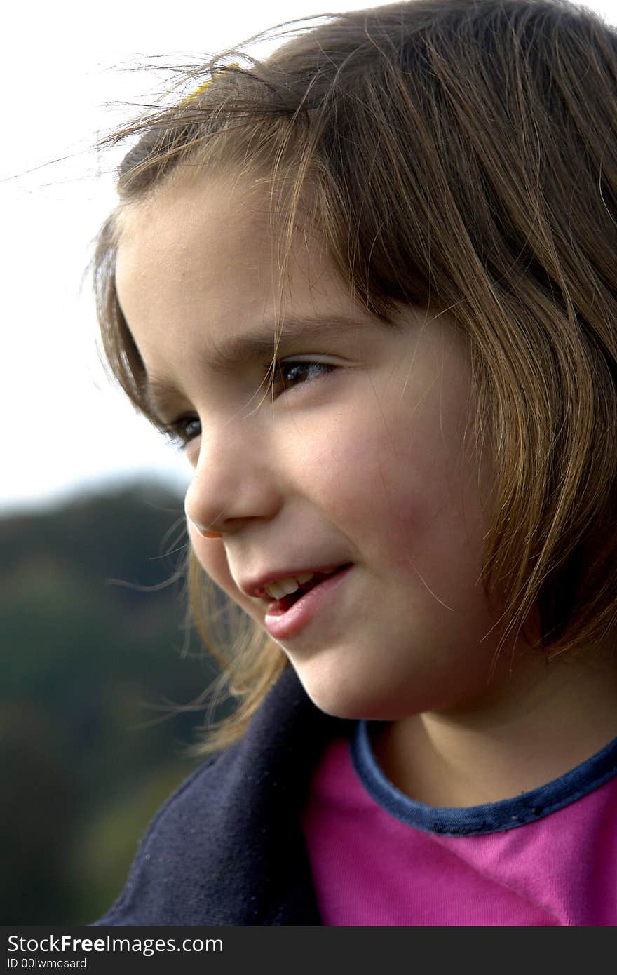 Happy little cute girl portrait. Happy little cute girl portrait