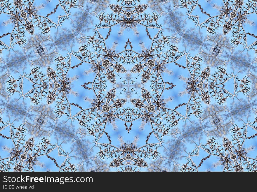 Abstract blue kaleidoscope winter background. Abstract blue kaleidoscope winter background