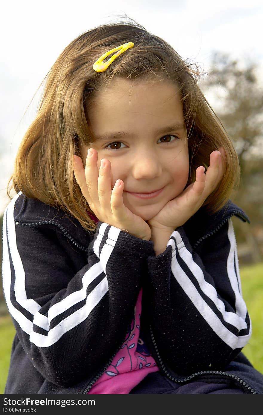 Happy little cute girl portrait. Happy little cute girl portrait