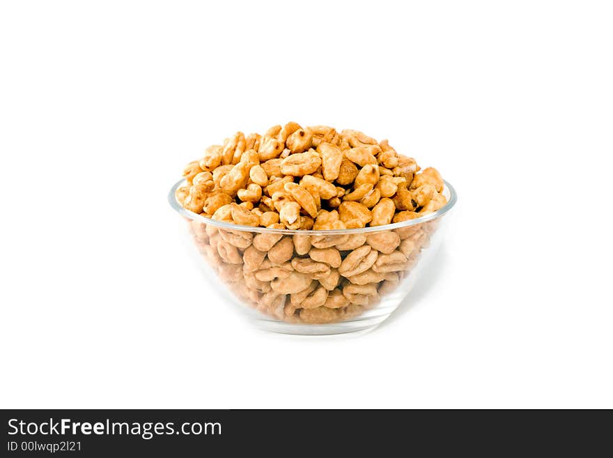 Corn-flakes in a transparent bowl