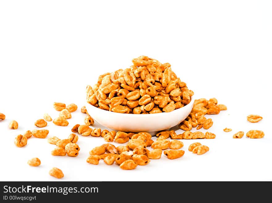 Corn-flakes in a transparent bowl