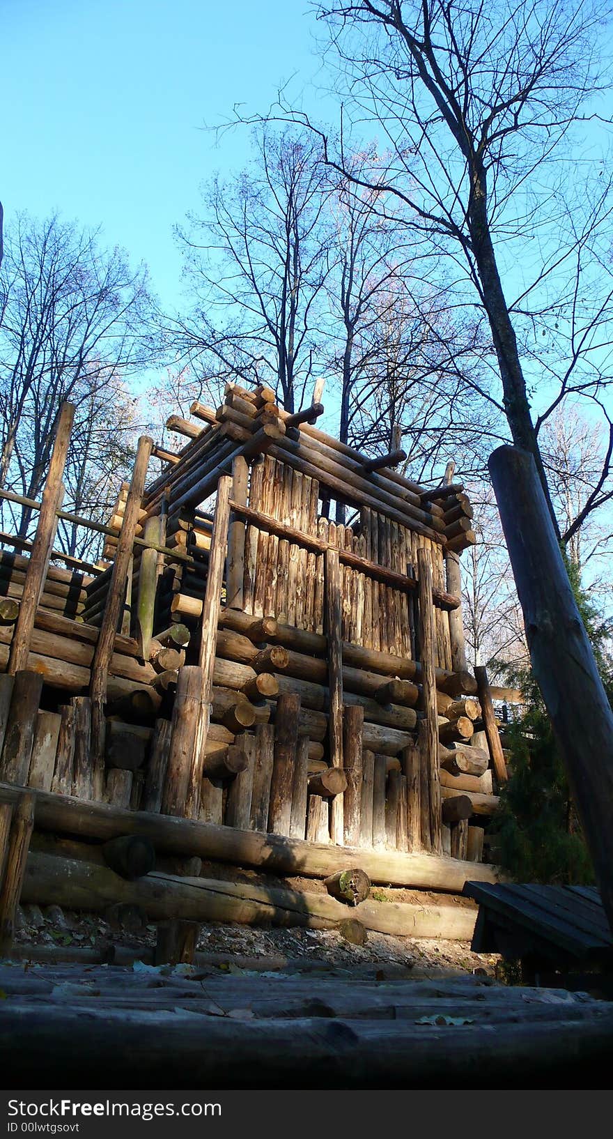 Reconstruction of ancient wooden tower of the 12th century