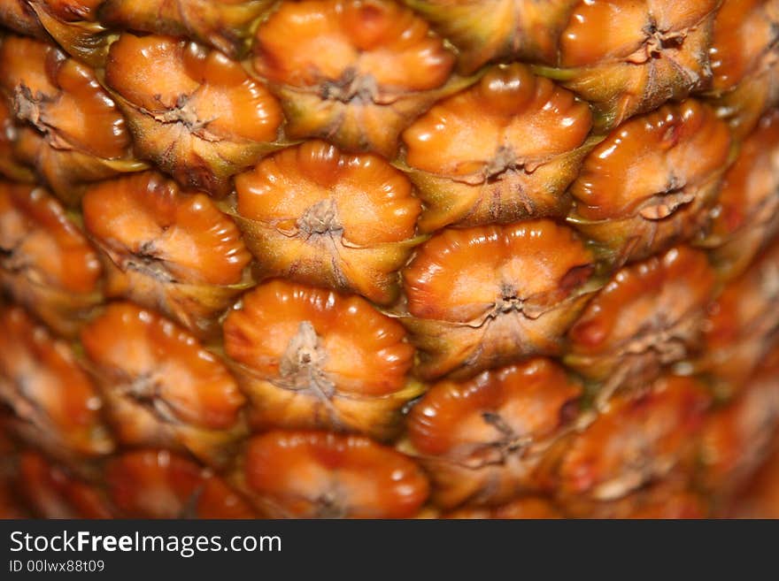 Close up view of a pineapple