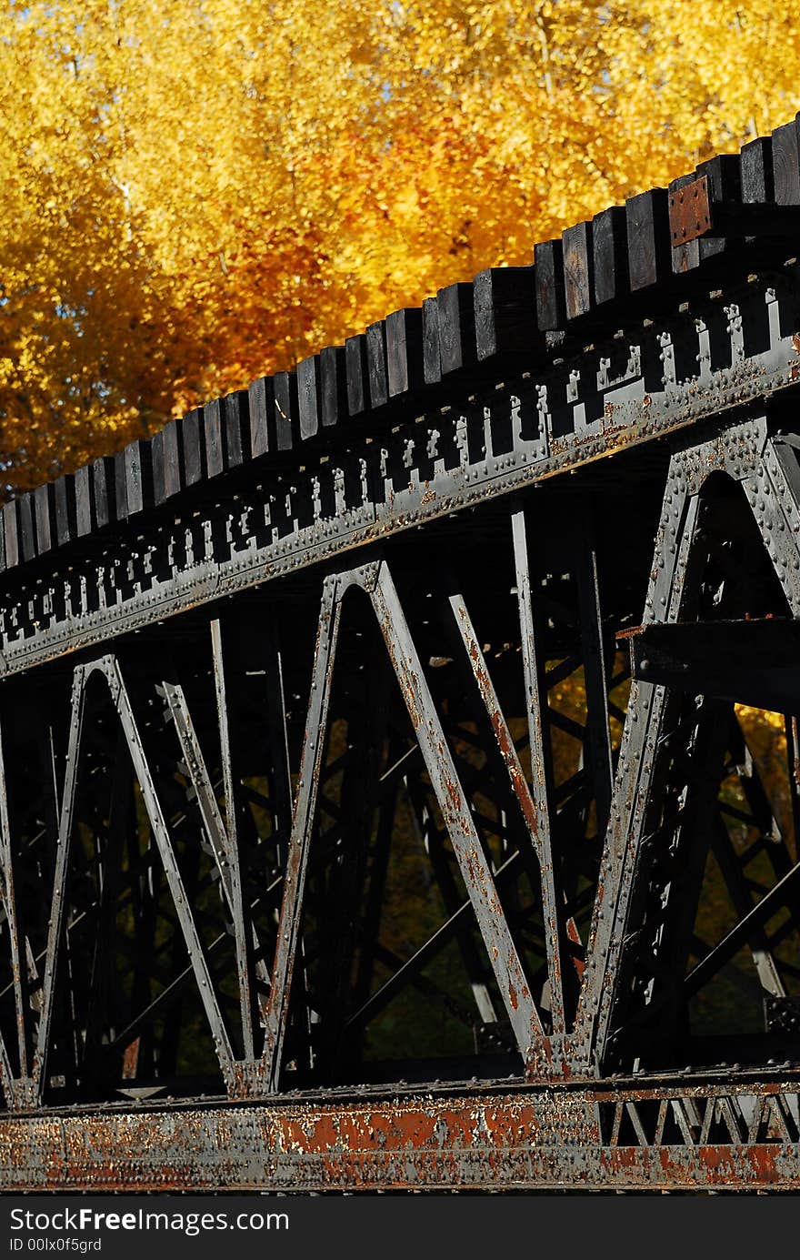 Rusty train bridge in Shawinigan, Quebec, Canada. Camera: Nikon D200. Rusty train bridge in Shawinigan, Quebec, Canada. Camera: Nikon D200