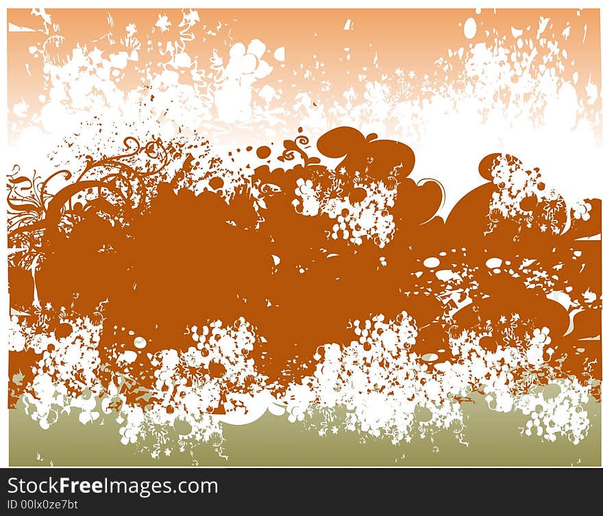 Floral Grunge Background Illus