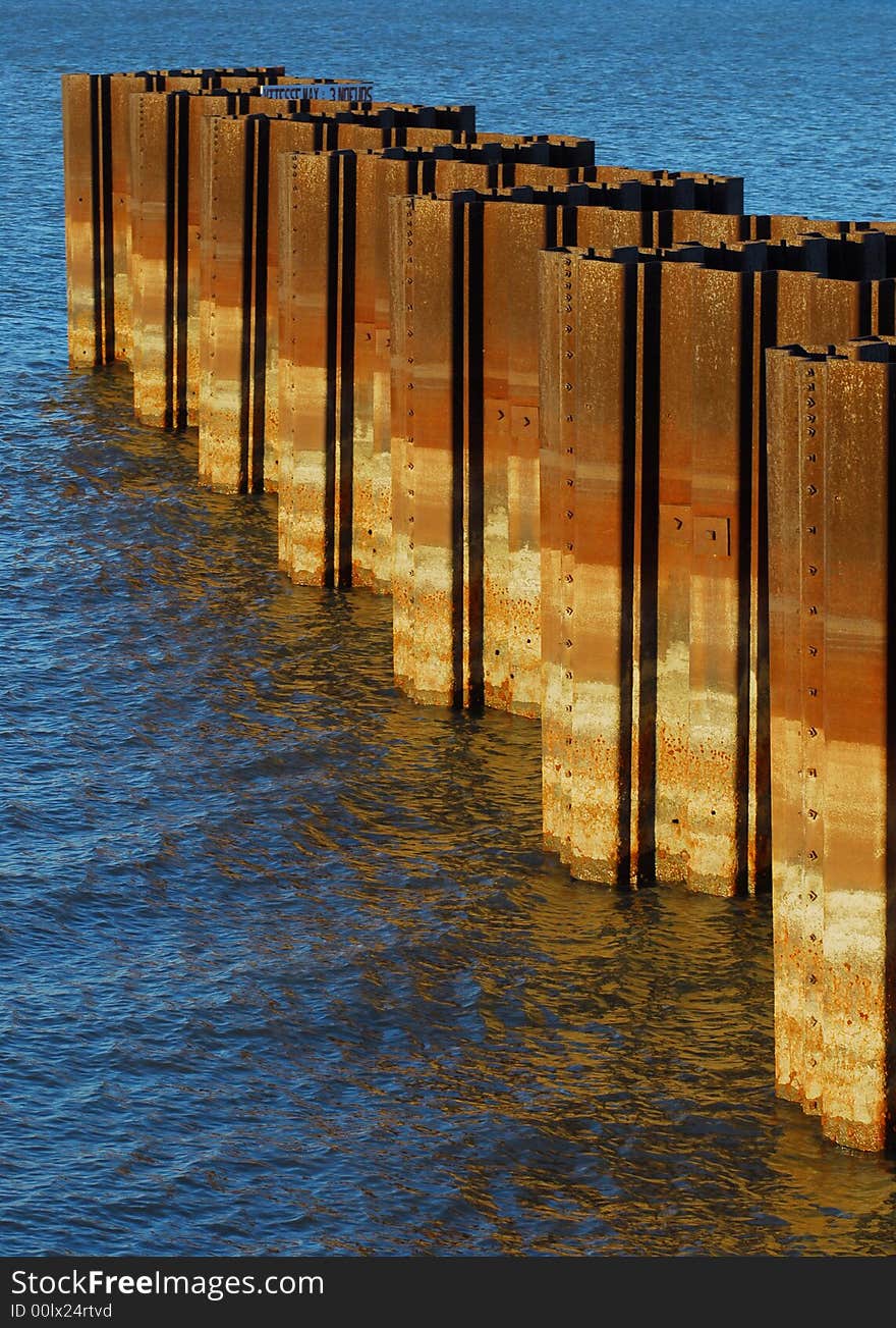 Steel dock on St-Lawrence river, Sorel, Canada. Camera: Nikon D200. Steel dock on St-Lawrence river, Sorel, Canada. Camera: Nikon D200