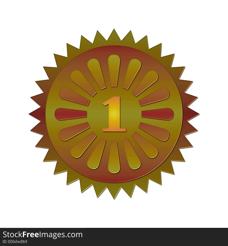 Award badge. Isolated against white background